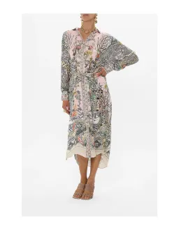 Camilla Collared Button Through Midi Dress Cave of Wonders Size XL / AU 14 for rent on The Volte - image 4