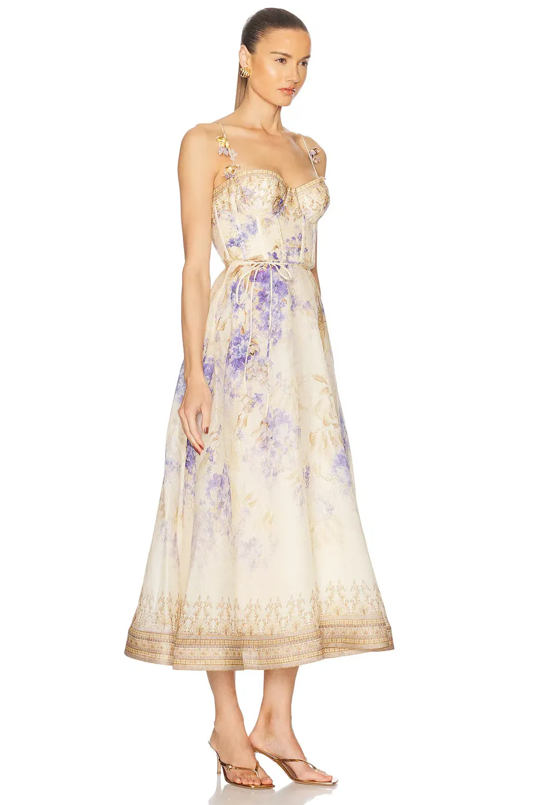 Zimmermann Dawning Picnic Midi Dress Lilac Floral Size 2 / AU 12 for rent on The Volte - main image