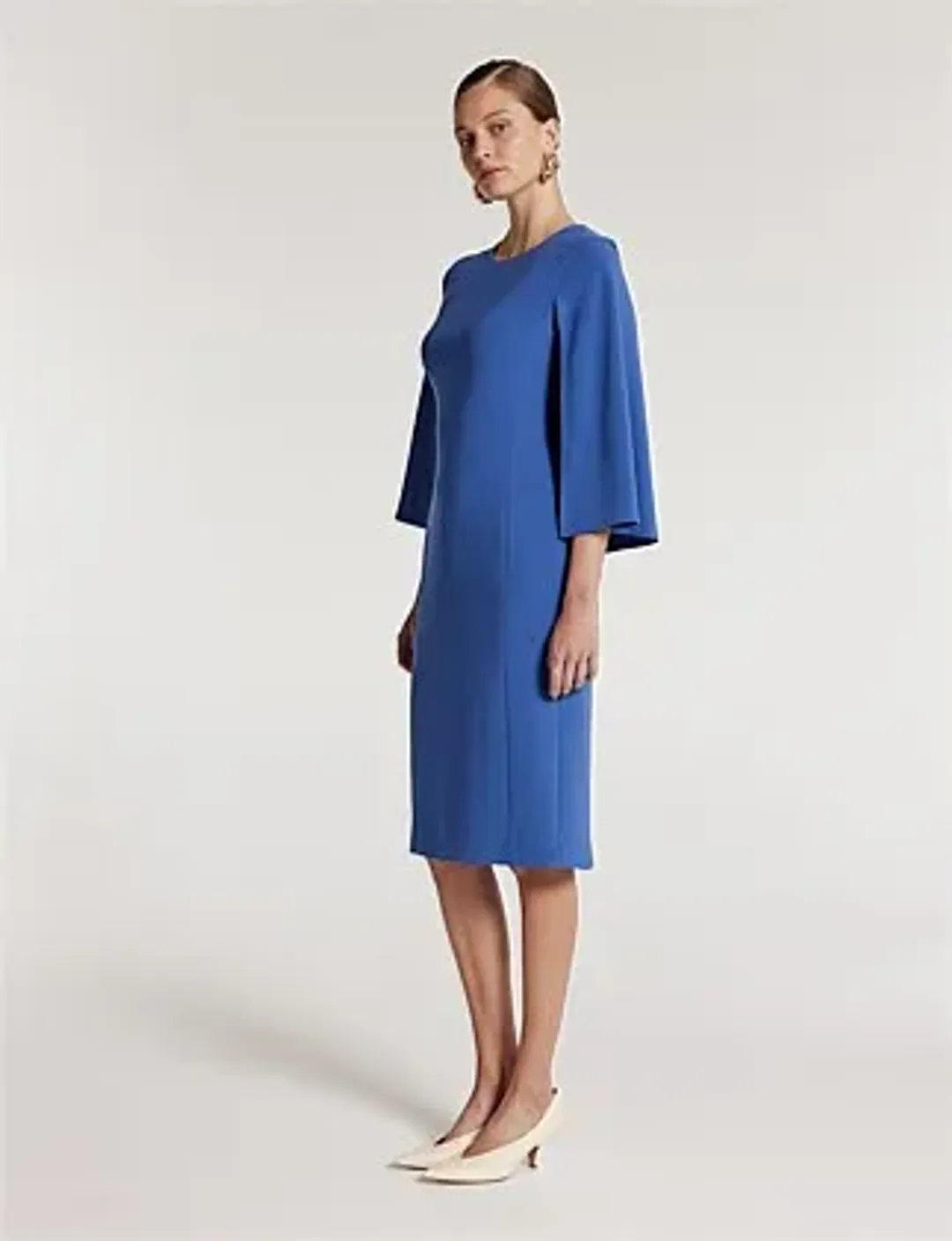 Perri Cutten Cape Sleeve Dress in Blue Size AU 16 for rent on The Volte - main image