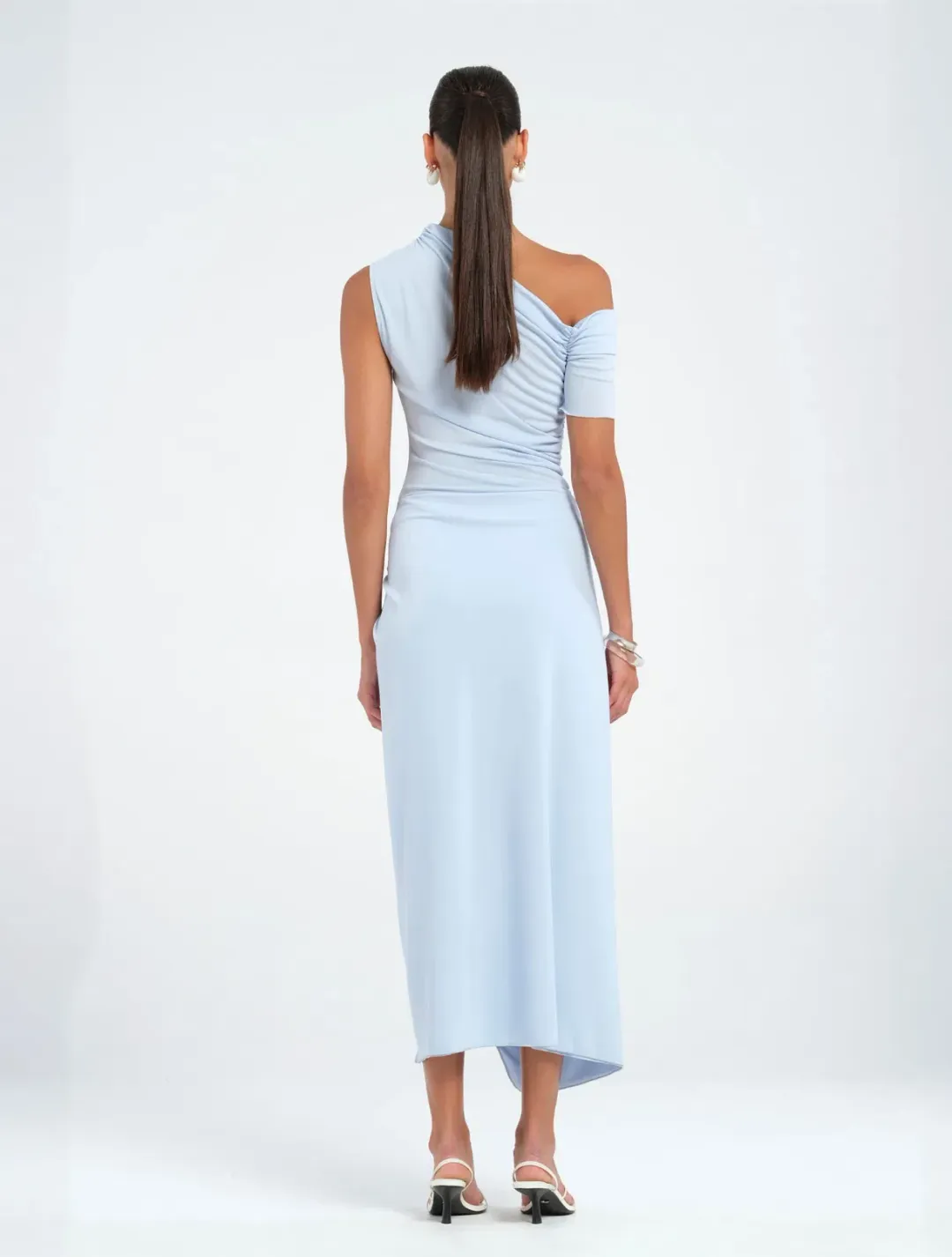 BENNI Cleo One Shoulder Maxi Dress Blue Size AU 10 for rent on The Volte - main image