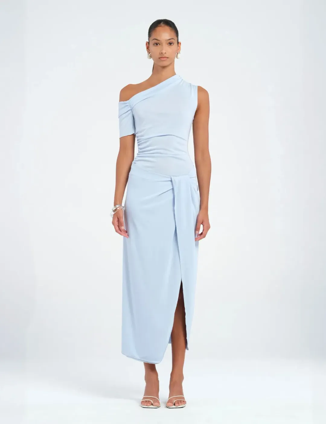 BENNI Cleo One Shoulder Maxi Dress Blue Size AU 10 for rent on The Volte - main image