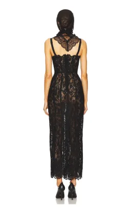 Helsa Black Lace Column Dress Black Size 8 for rent on The Volte - image 4
