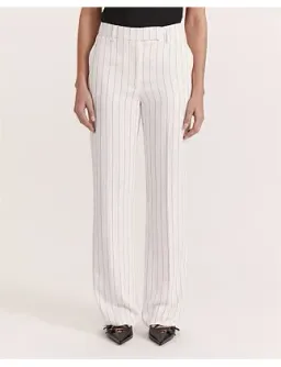 Saba Dharma Pinstripe Wide Leg Pants in White Size AU 6 for rent on The Volte - image 4