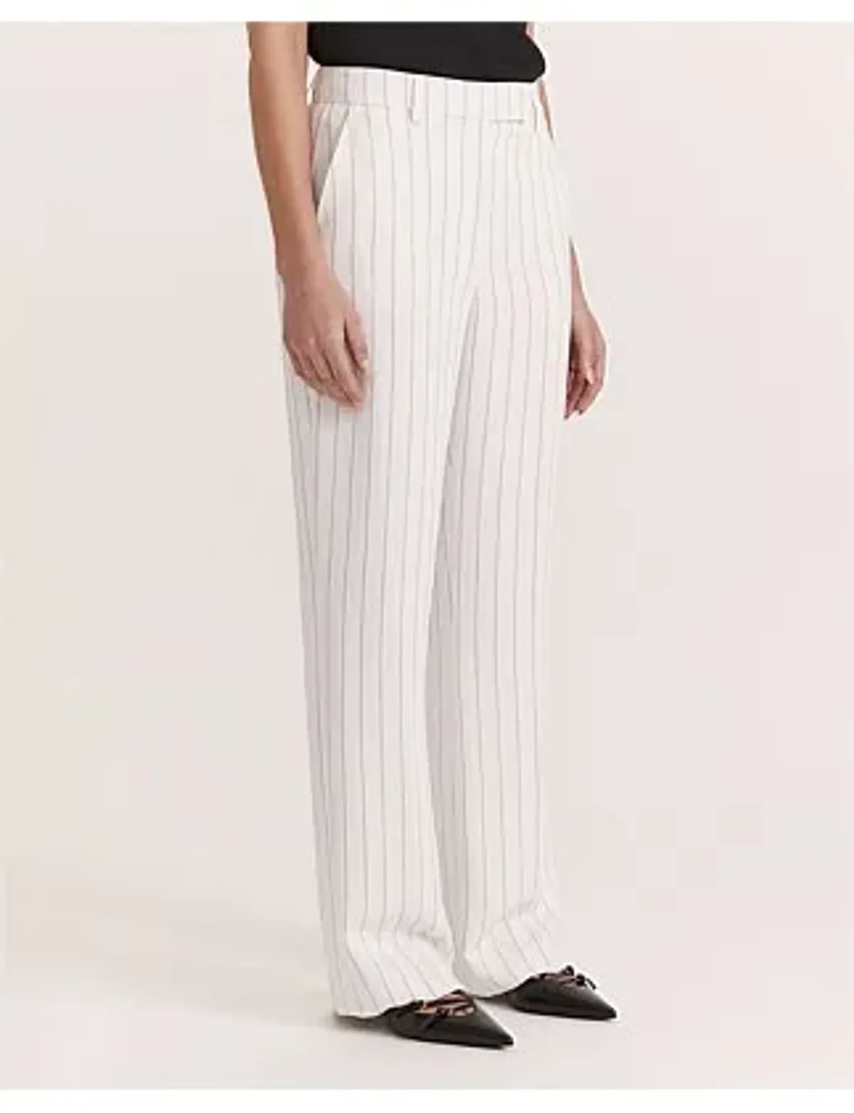 Saba Dharma Pinstripe Wide Leg Pants in White Size AU 6 for rent on The Volte - main image