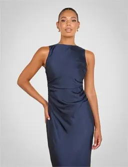 Pilgrim Gita Boat Neck Dress In Navy Size AU 10 for rent on The Volte - image 5