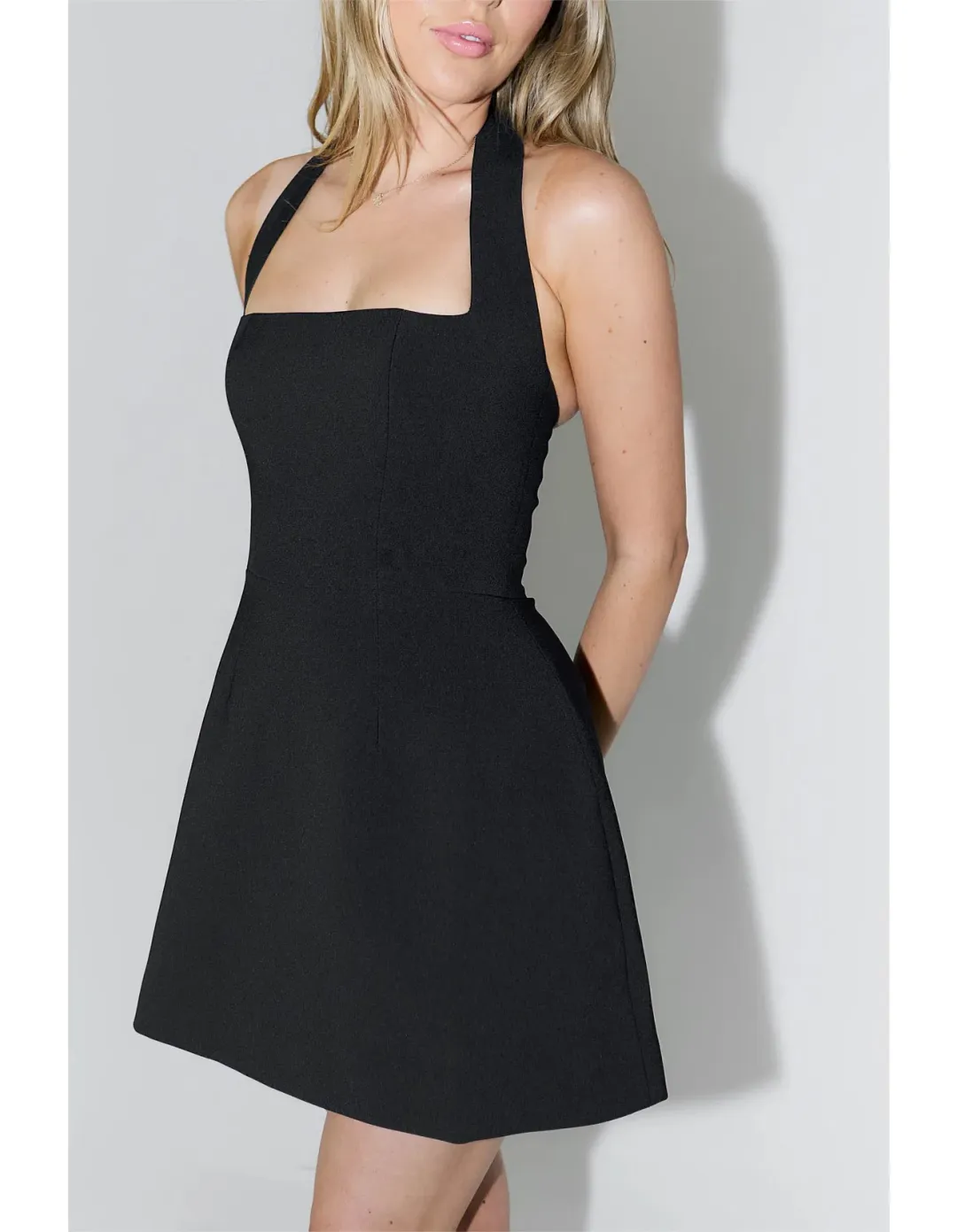 Odd Muse Structured Halter Mini Dress Navy Size M (AU 10) for rent on The Volte - main image