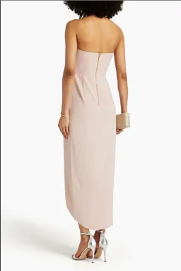 Shona Joy Strapless Draped Satin Maxi Dress Blush Size 16 for rent on The Volte - image 2
