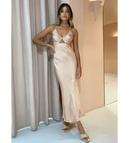 Shona Joy La Lune Ruched Bodice Midi Dress Desert Rose Size AU 6 / XS for rent on The Volte - image 1