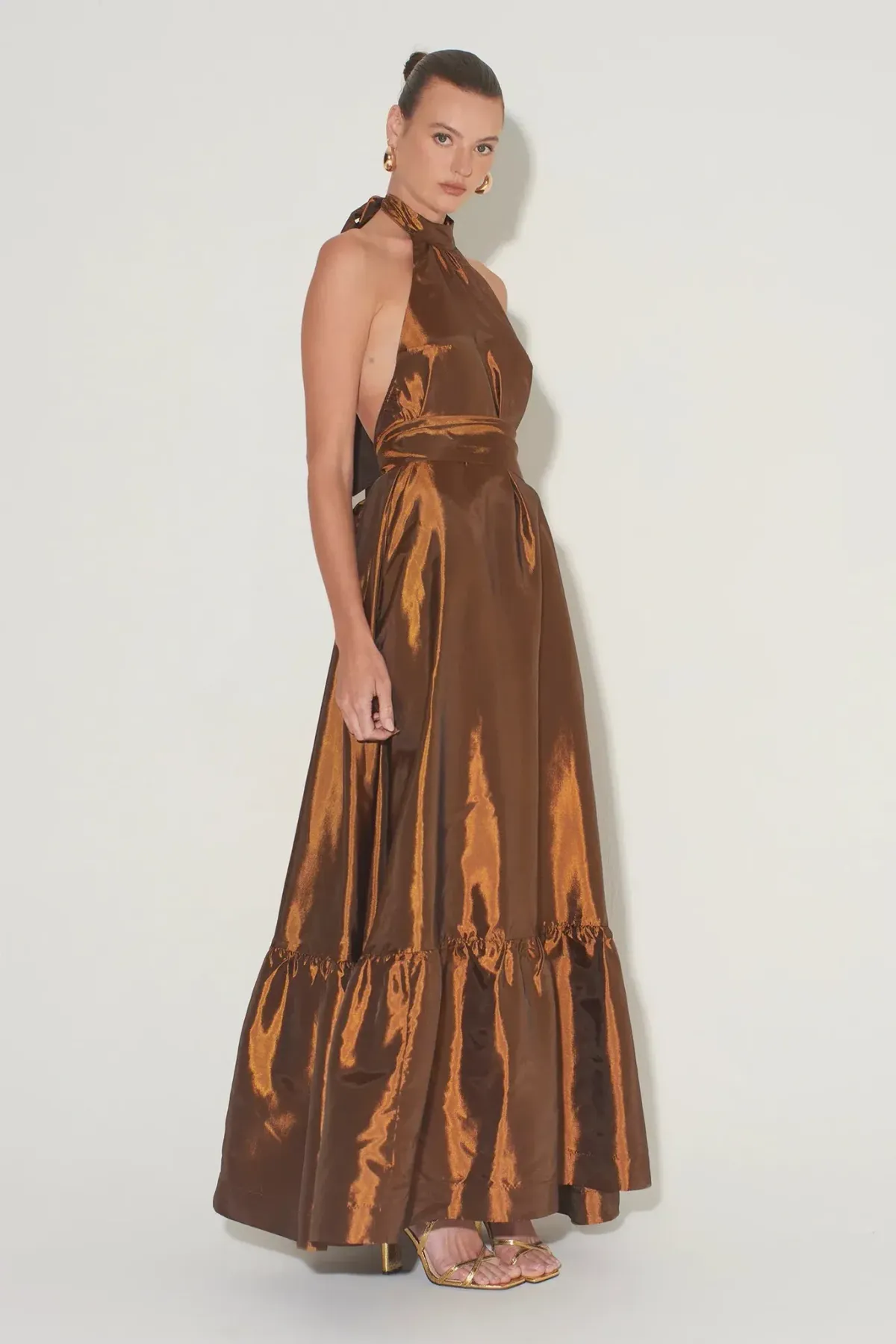 Hansen and Gretel Gateau Gown Metallic Size 12 for rent on The Volte - main image