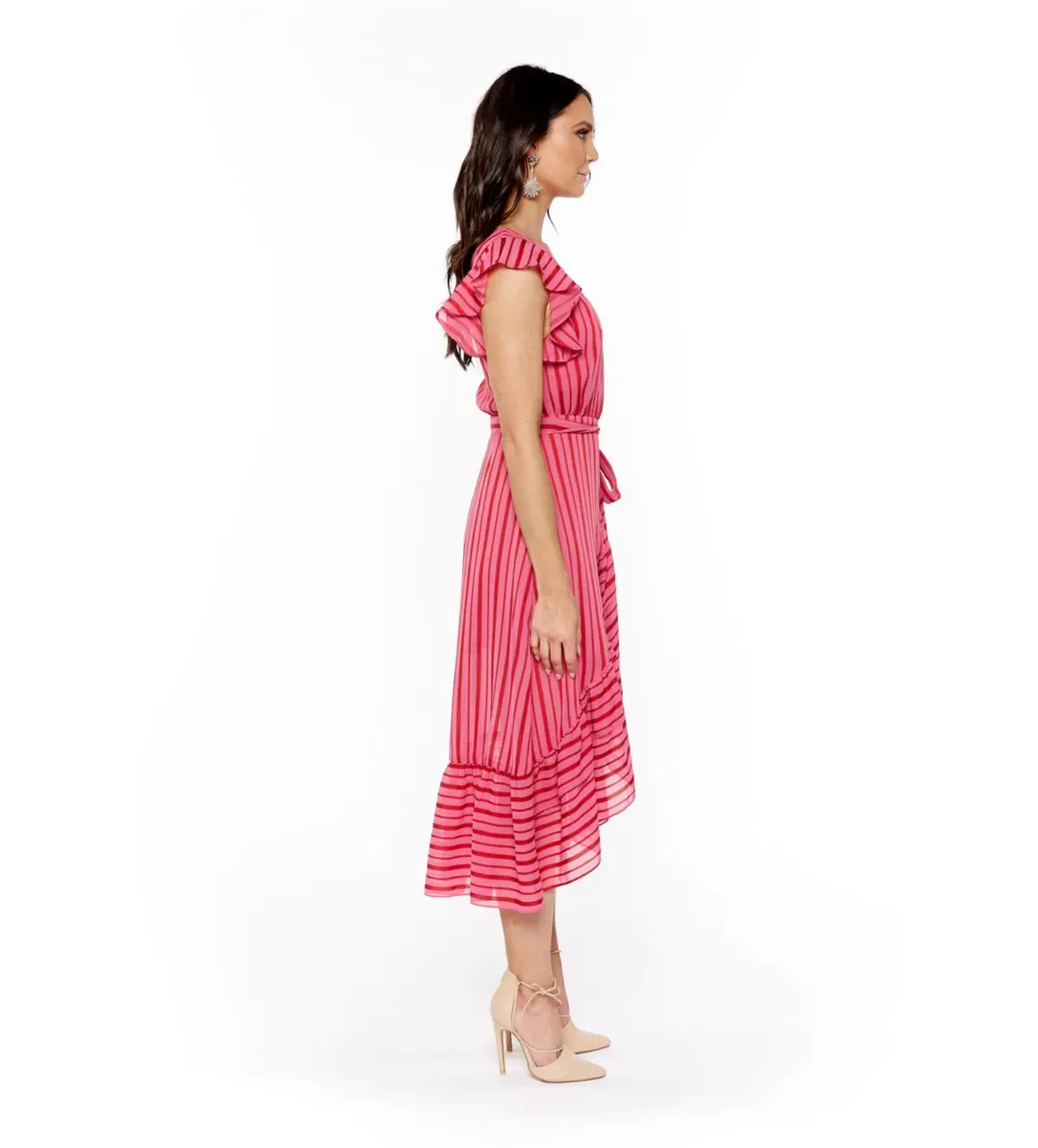 Talulah Candy Flounce Midi Dress AU 8 for rent on The Volte - main image