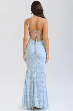 House of CB Bluebell Lace Up Back Maxi Dress Blue AU 8 for rent on The Volte - image 2