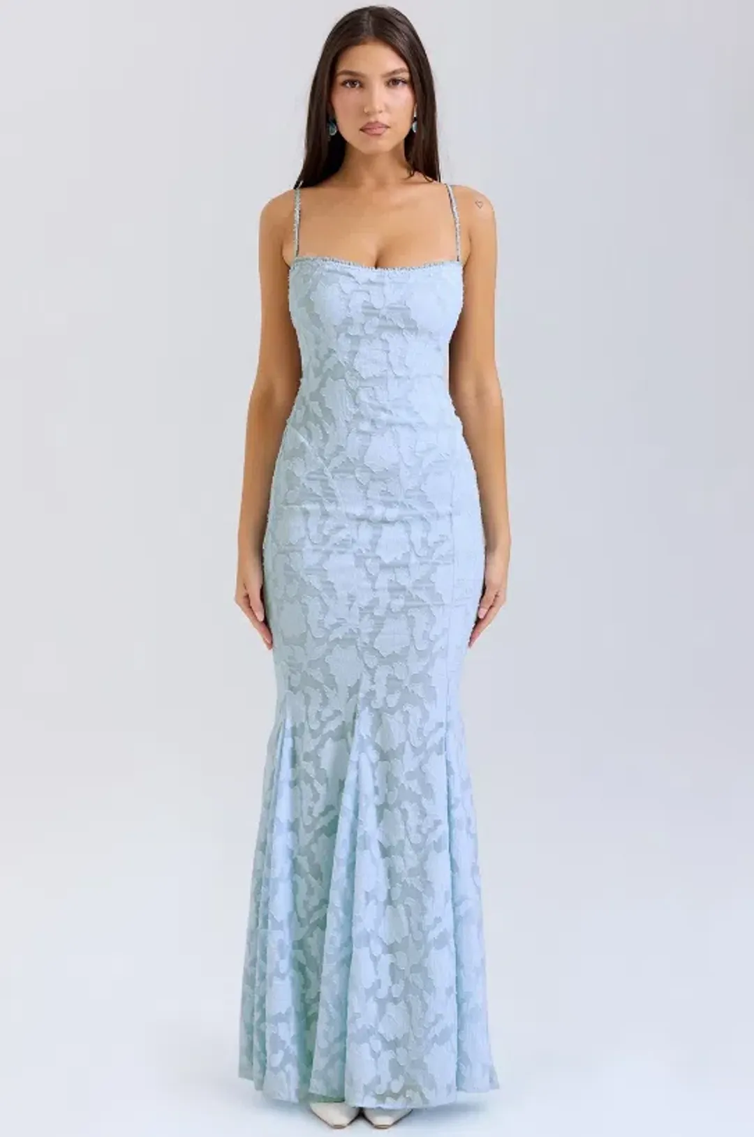 House of CB Bluebell Lace Up Back Maxi Dress Blue AU 8 for rent on The Volte - main image