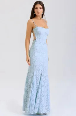 House of CB Bluebell Lace Up Back Maxi Dress Blue AU 8 for rent on The Volte - image 1