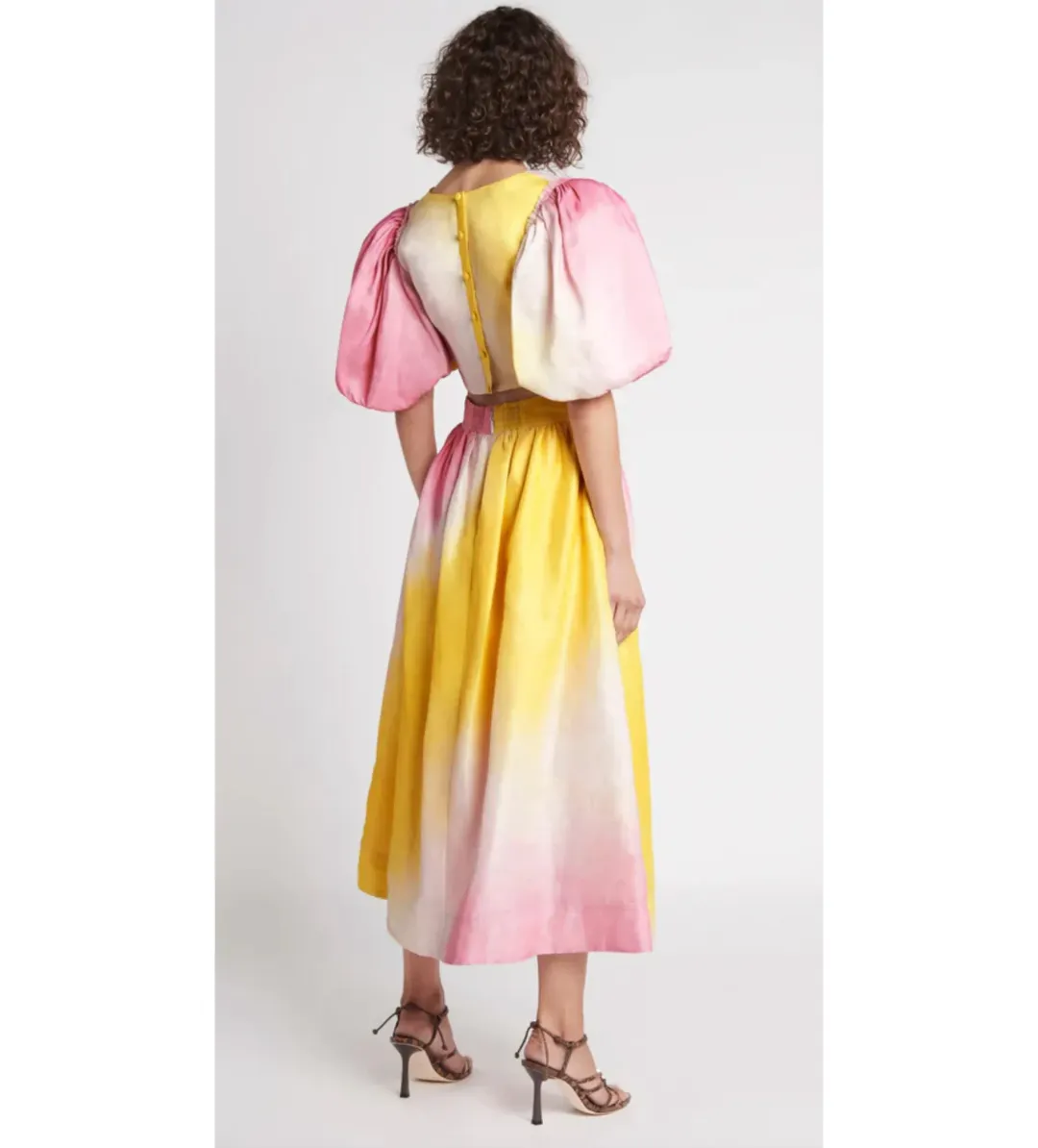 Aje Cloud Burst Cropped Blouse and Skirt Set in Pink Size AU 6 for rent on The Volte - main image