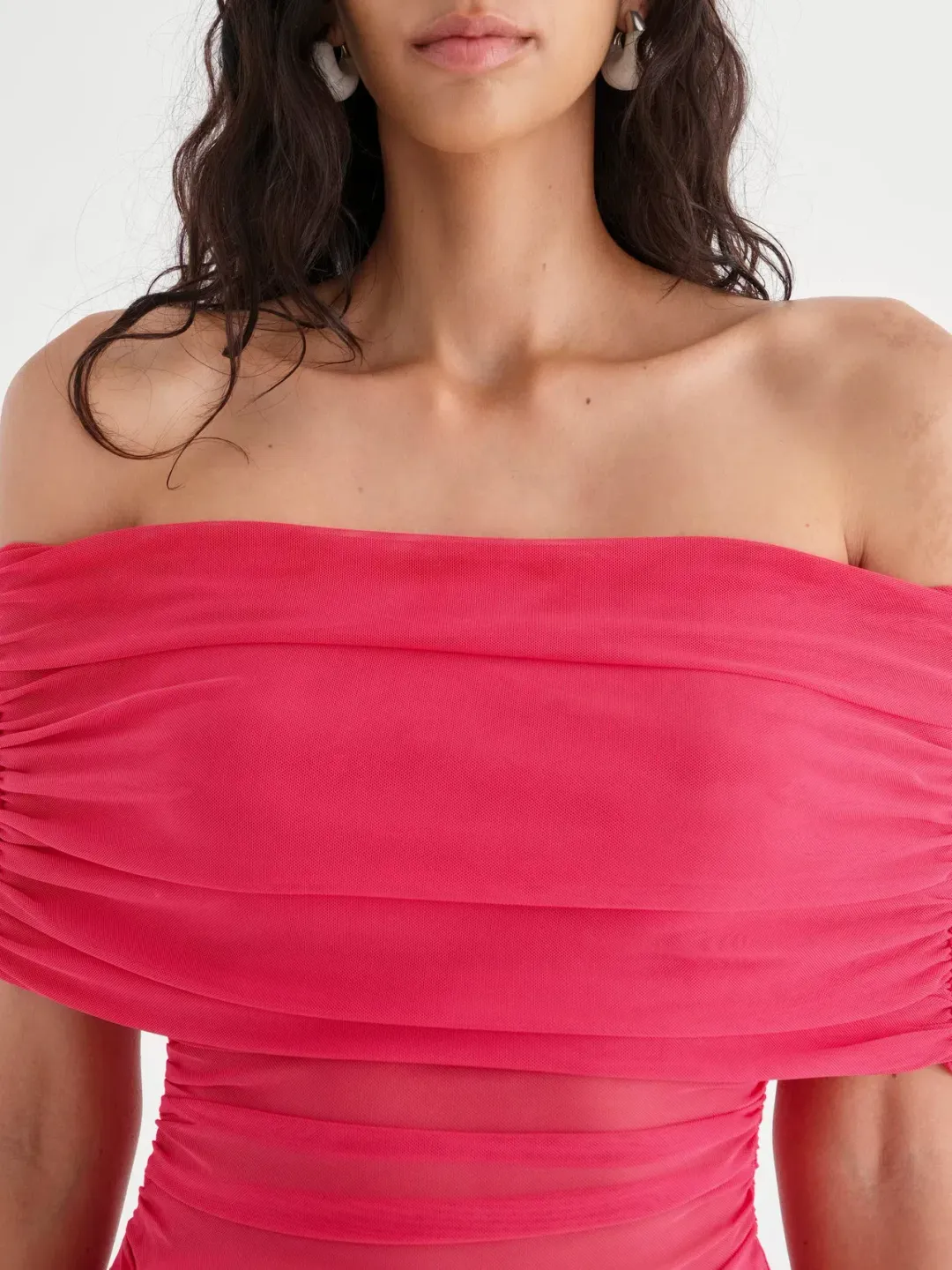 Benni Nico Off Shoulder Mini Dress Red Size 8 for rent on The Volte - main image