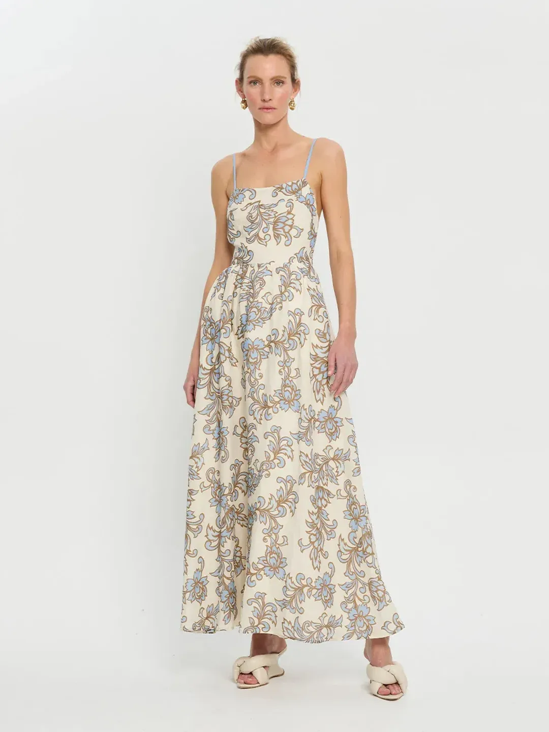 Kivari Avalon Strappy Maxi Dress Print Size 10 for rent on The Volte - main image