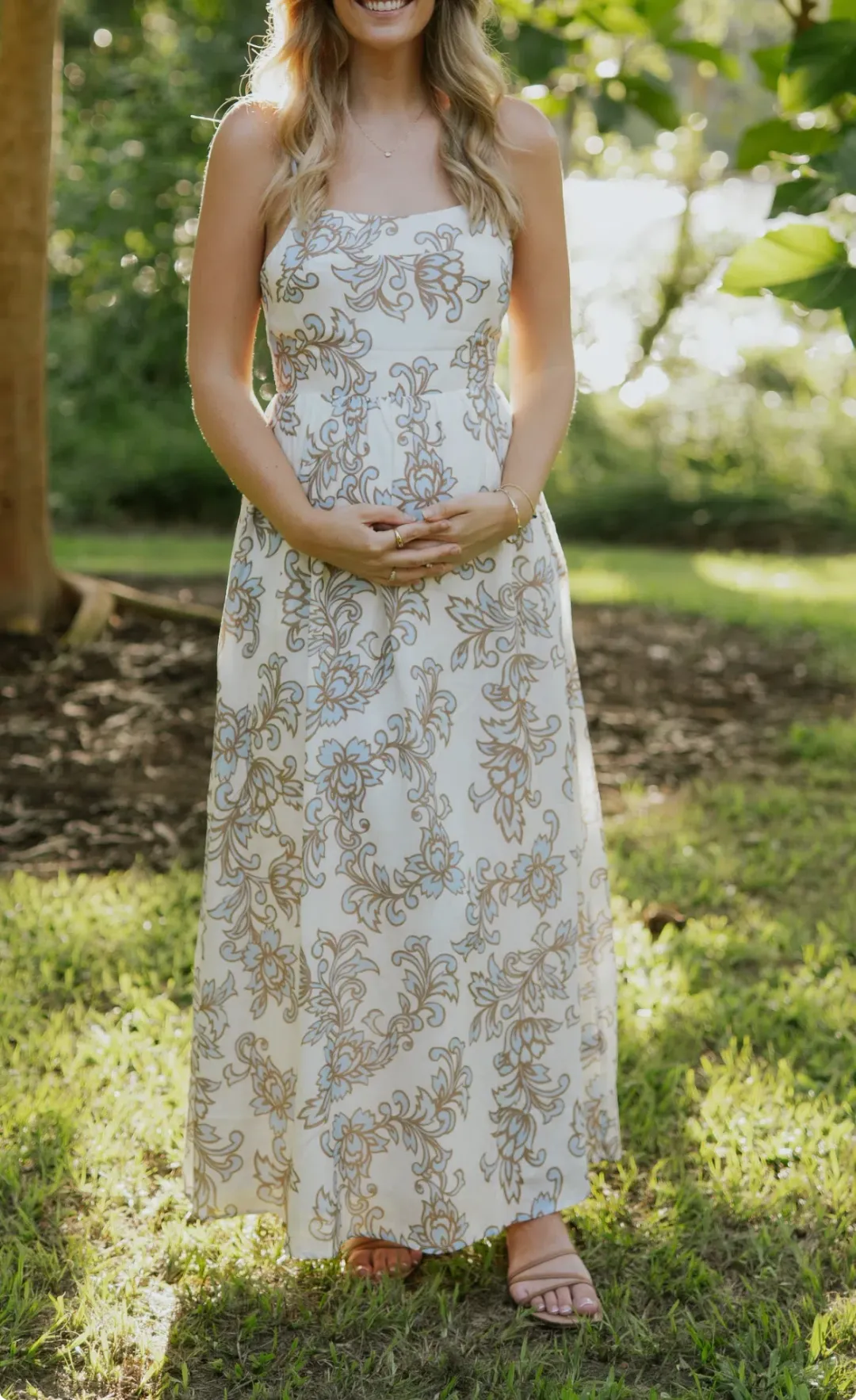 Kivari Avalon Strappy Maxi Dress Print Size 10 for rent on The Volte - main image