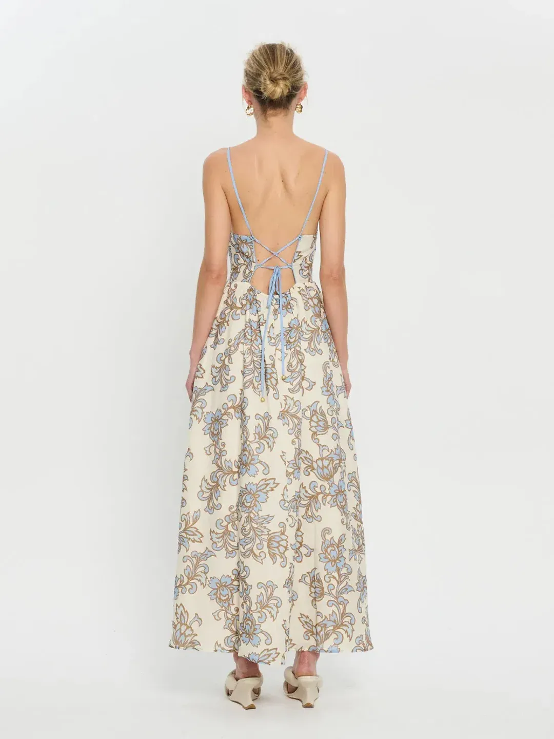 Kivari Avalon Strappy Maxi Dress Print Size 10 for rent on The Volte - main image