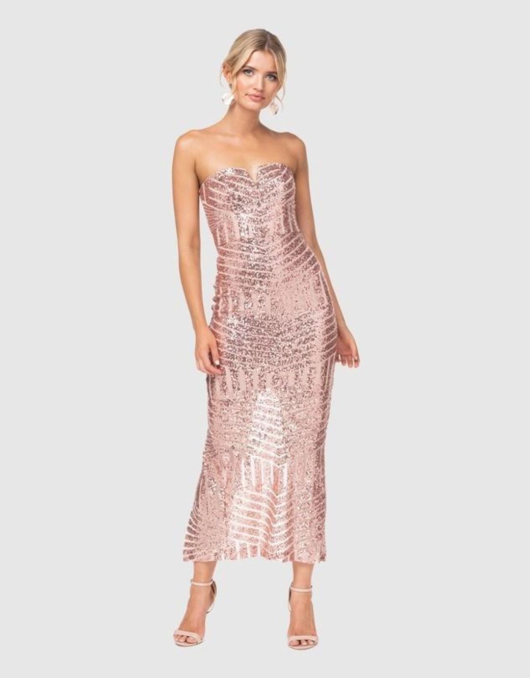 Pilgrim Mandalay Gown, Rose Gold size 8  for rent on The Volte - main image