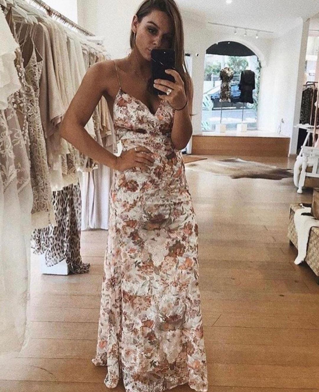 Winona Tigerlily Cowl Maxi Dress Print Size 8  for rent on The Volte - main image