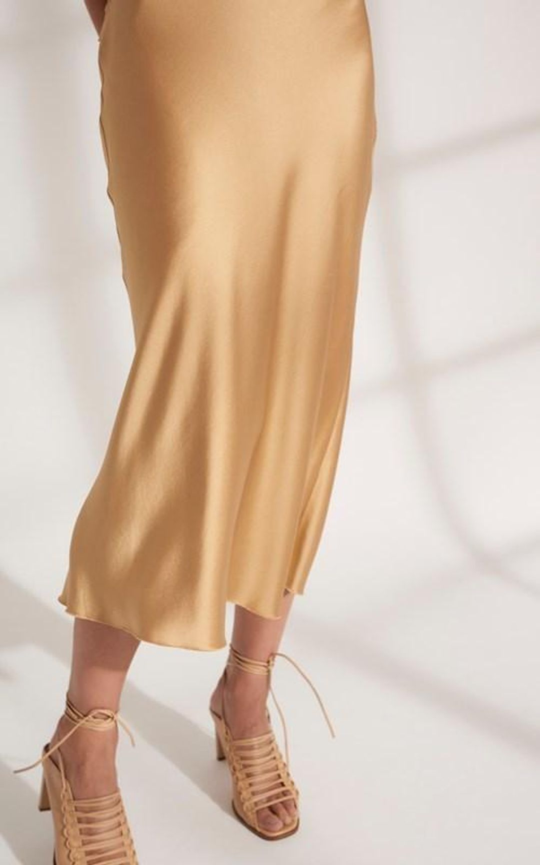 DION LEE Bias Weave Cowl Dress Sand/Gold for rent on The Volte - main image