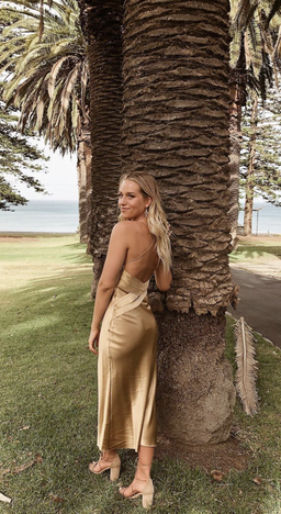 DION LEE Bias Weave Cowl Dress Sand/Gold for rent on The Volte - image 6