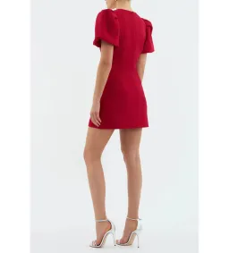 Rebecca Vallance Akari Puff Sleeve Mini Dress Red Size AU 8 for rent on The Volte - image 4