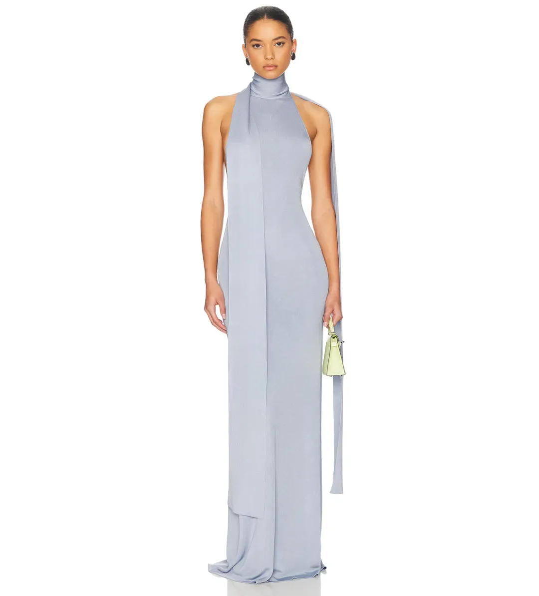 Helsa Novie Maxi Knit Dress in Sky Blue Size XS/ AU 6 - 8 for rent on The Volte - main image