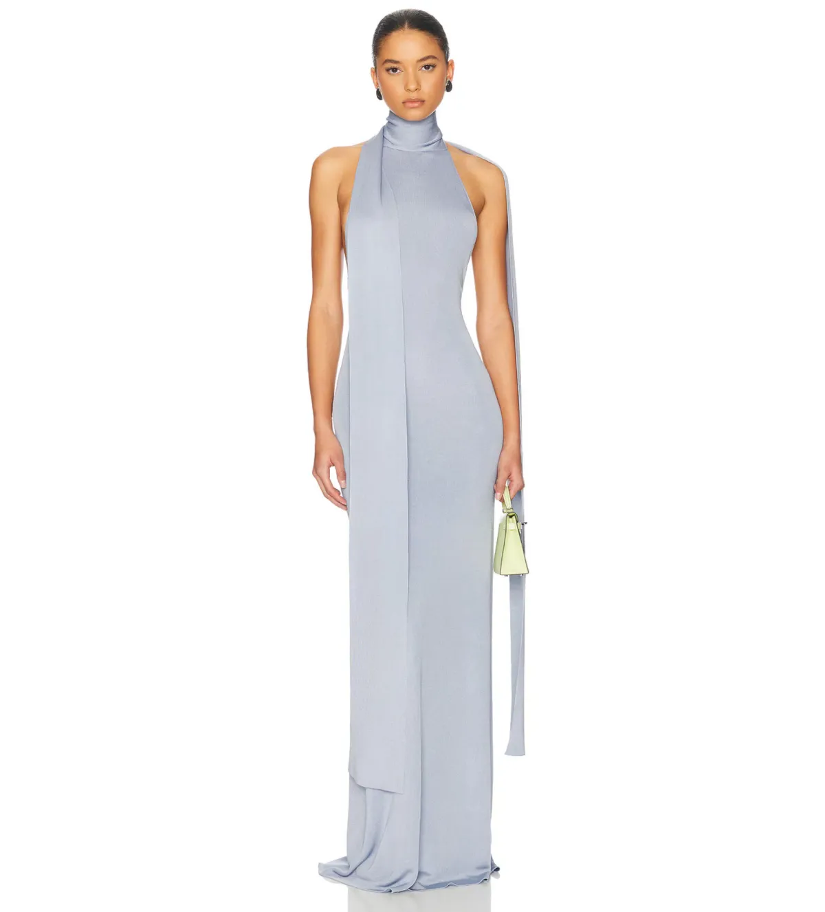 Helsa Novie Maxi Knit Dress in Sky Blue Size XS/ AU 6 - 8 for rent on The Volte - main image