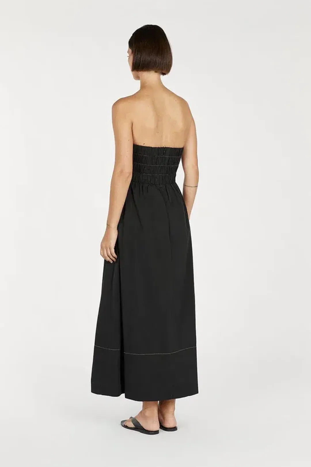 Dissh Ellidy Strapless Black Midi Dress Size 10 for rent on The Volte - main image