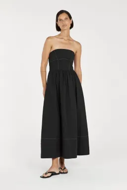 Dissh Ellidy Strapless Black Midi Dress Size 10 for rent on The Volte - image 1