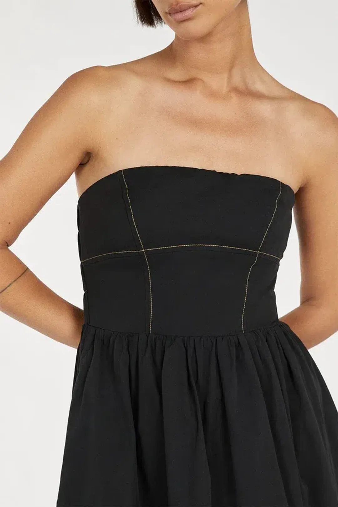 Dissh Ellidy Strapless Black Midi Dress Size 10 for rent on The Volte - main image