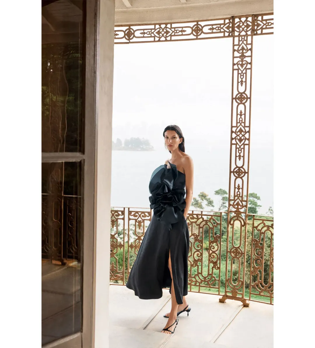 Aje Energy Midi Dress in Black Size AU 8 for rent on The Volte - main image