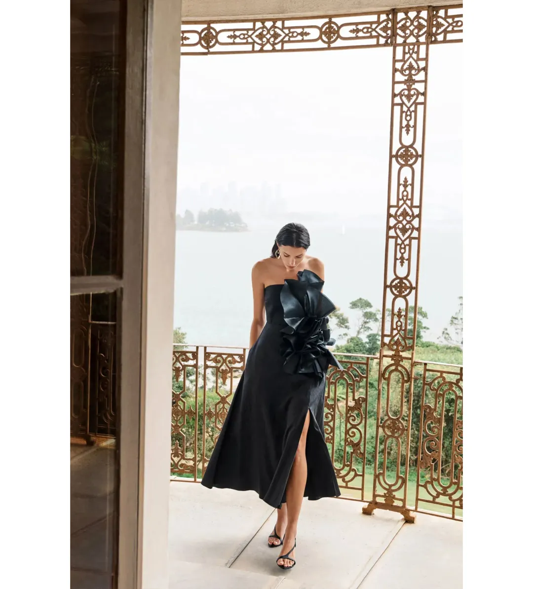 Aje Energy Midi Dress in Black Size AU 8 for rent on The Volte - main image