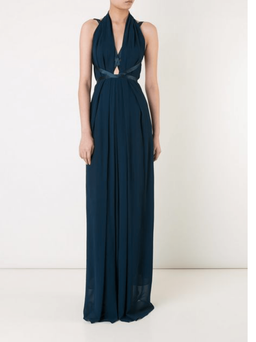 Bianca Spender Voyager Gown Navy Teal Silk Dress Size 6 (fits 6-10) for rent on The Volte - image 1