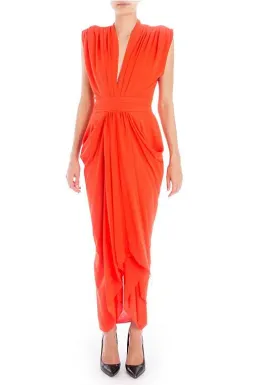 Carla Zampatti Waterfall Dress Red Size 6 for rent on The Volte - image 1