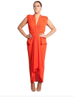 Carla Zampatti Waterfall Dress Red Size 6 for rent on The Volte - image 5