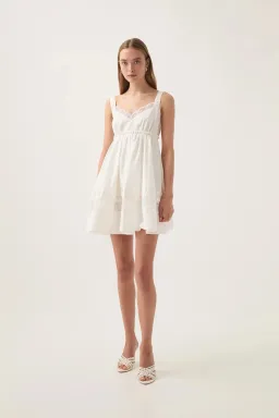 Aje Chant Mini Dress Ivory Size 8 for rent on The Volte - image 1