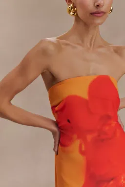 Meshki Amaya Maxi Gown Orange Print Size 12 for rent on The Volte - image 4