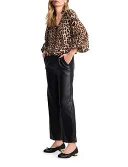 Blue Illusion Faux Leather Cropped Pants in Black Size 8/XS for rent on The Volte - image 8