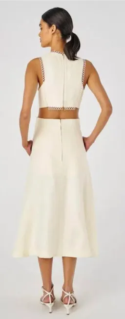 Oroton Lace Flower Midi Dress Soft Cream Size 12 for rent on The Volte - image 2