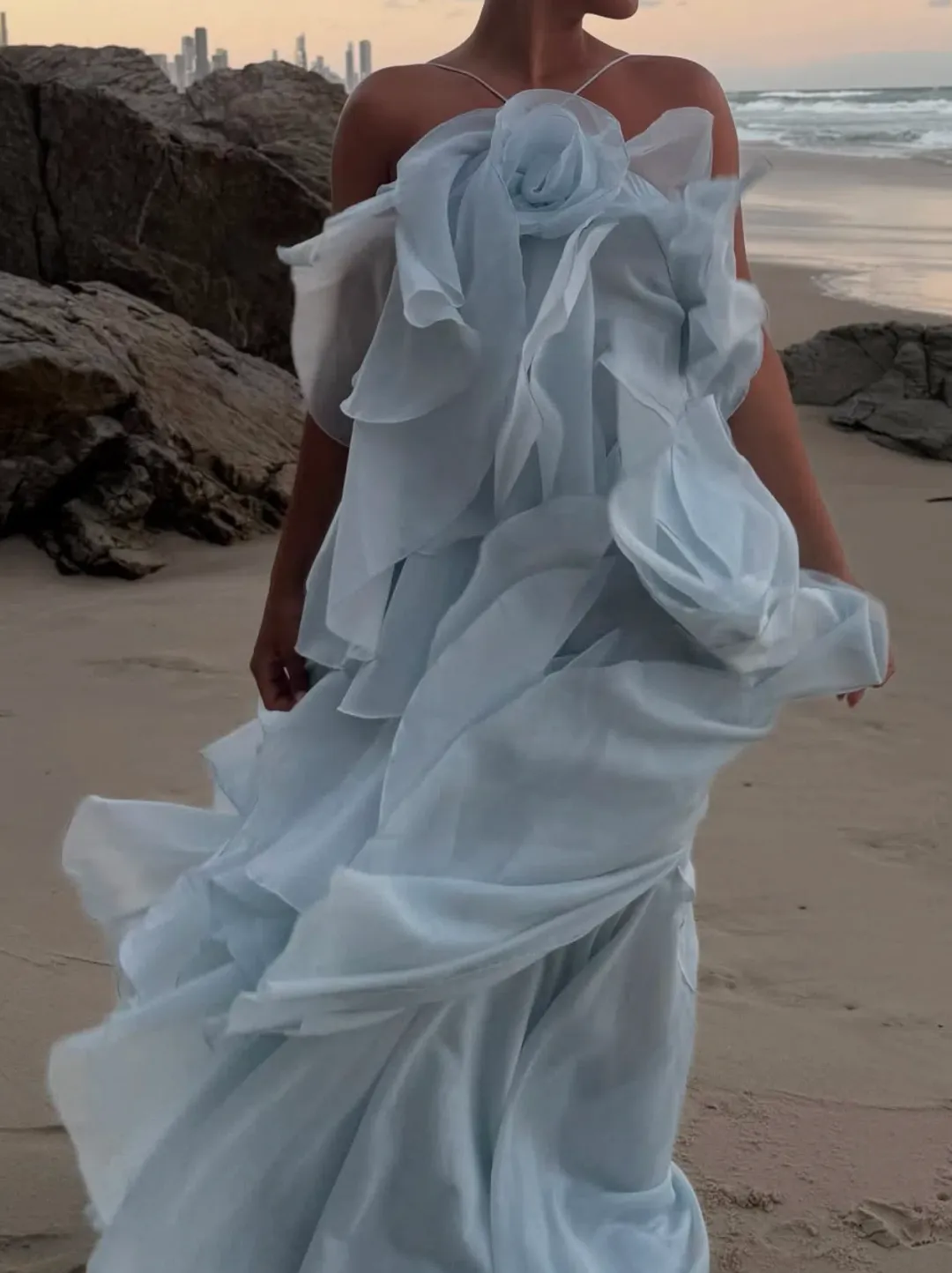 Aje Pandorea Blue Maxi Dress Size 8 for rent on The Volte - main image