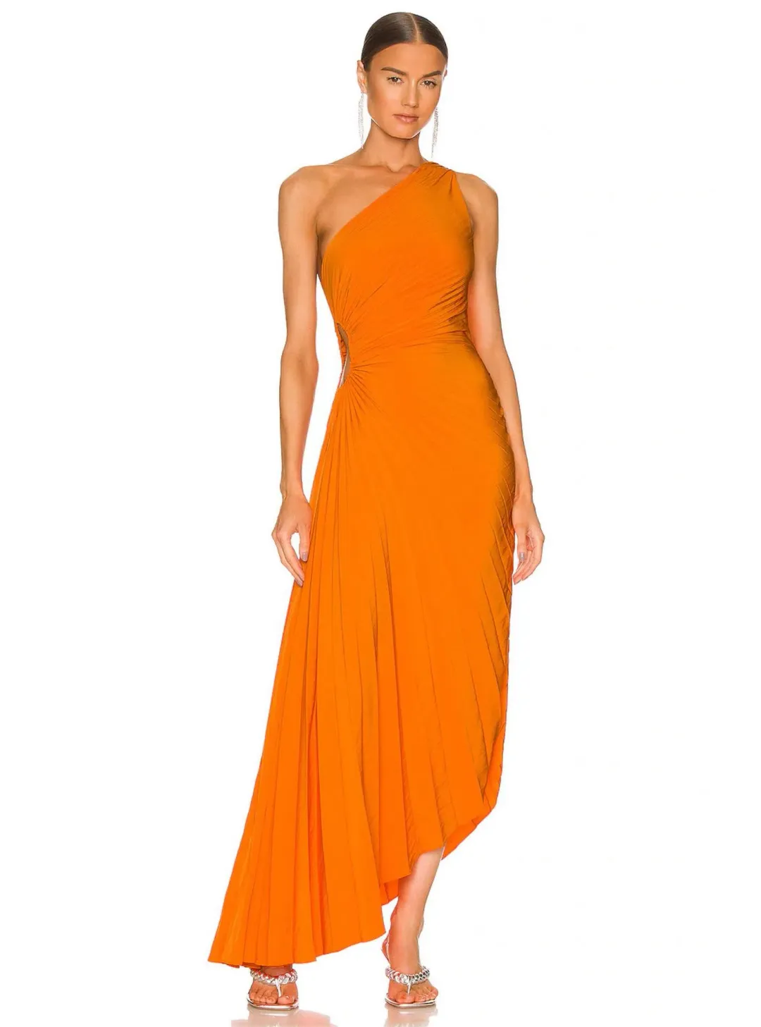 ALC Delfina Midi Dress Citrus Orange Size 2 / AU 8 for rent on The Volte - main image