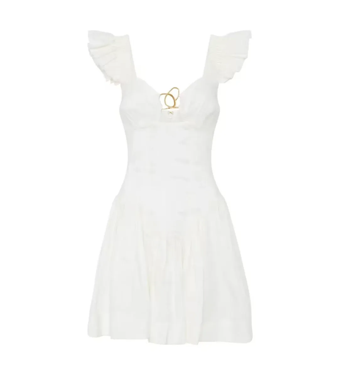 Aje Simone Frill Sleeve Mini Dress in White Size AU 10 for rent on The Volte - main image