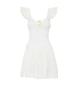 Aje Simone Frill Sleeve Mini Dress in White Size AU 10 for rent on The Volte - image 4