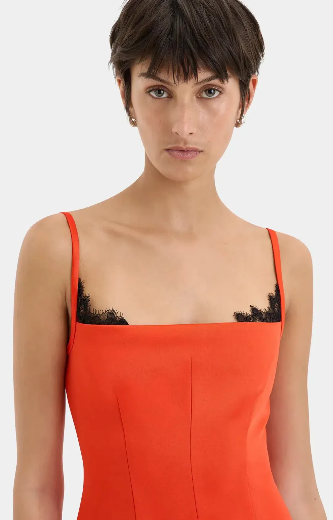 Sir Poppy Contoured Mini Dress Tangerine Size 4 / Aus 14 for rent on The Volte - main image