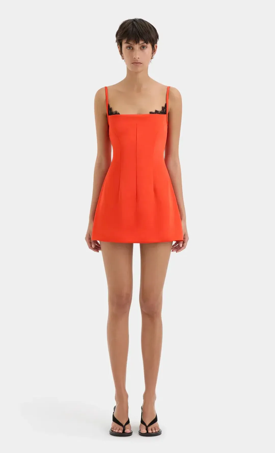Sir Poppy Contoured Mini Dress Tangerine Size 4 / Aus 14 for rent on The Volte - main image