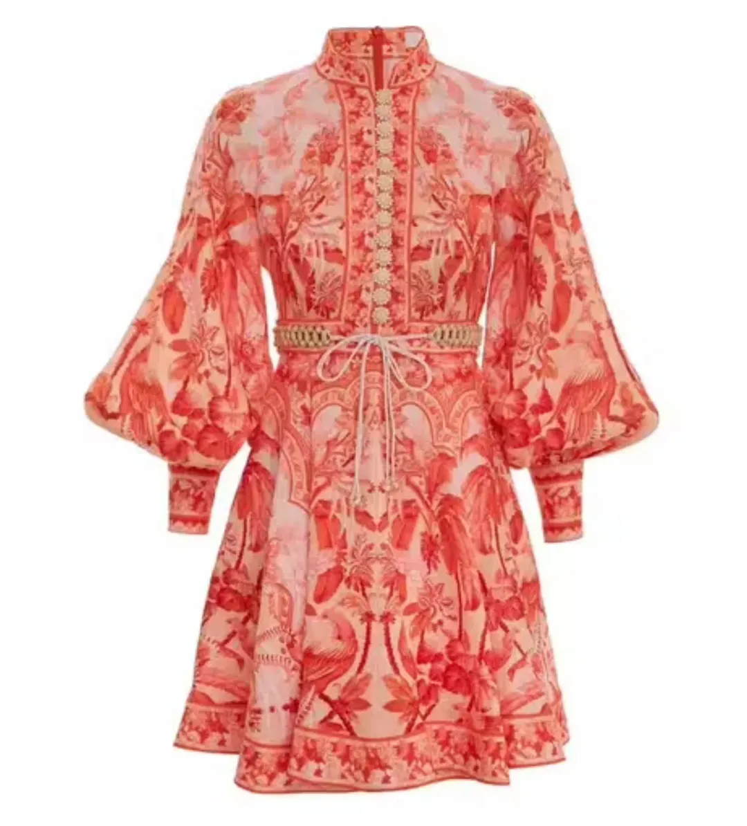 Zimmermann Lyre Billow Sleeve Mini Dress Floral Size 1 / AU 10 for rent on The Volte - main image