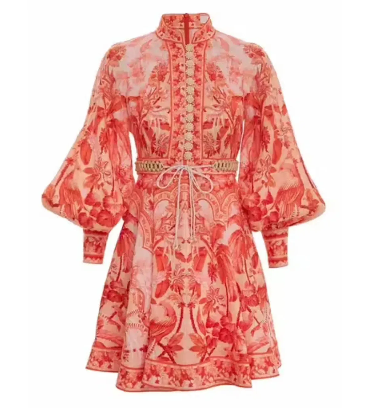 Zimmermann Lyre Billow Sleeve Mini Dress Floral Size 1 / AU 10 for rent on The Volte - main image