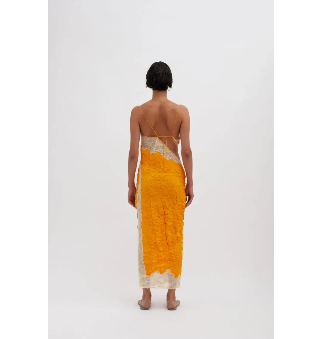 Christopher Esber Crimped Lace Cami Dress Valencia/Multi Size AU 4  for rent on The Volte - main image